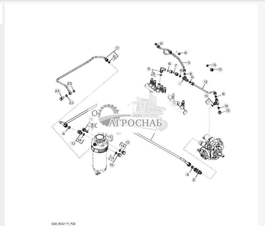 6355 Low Pressure Fuel Lines 